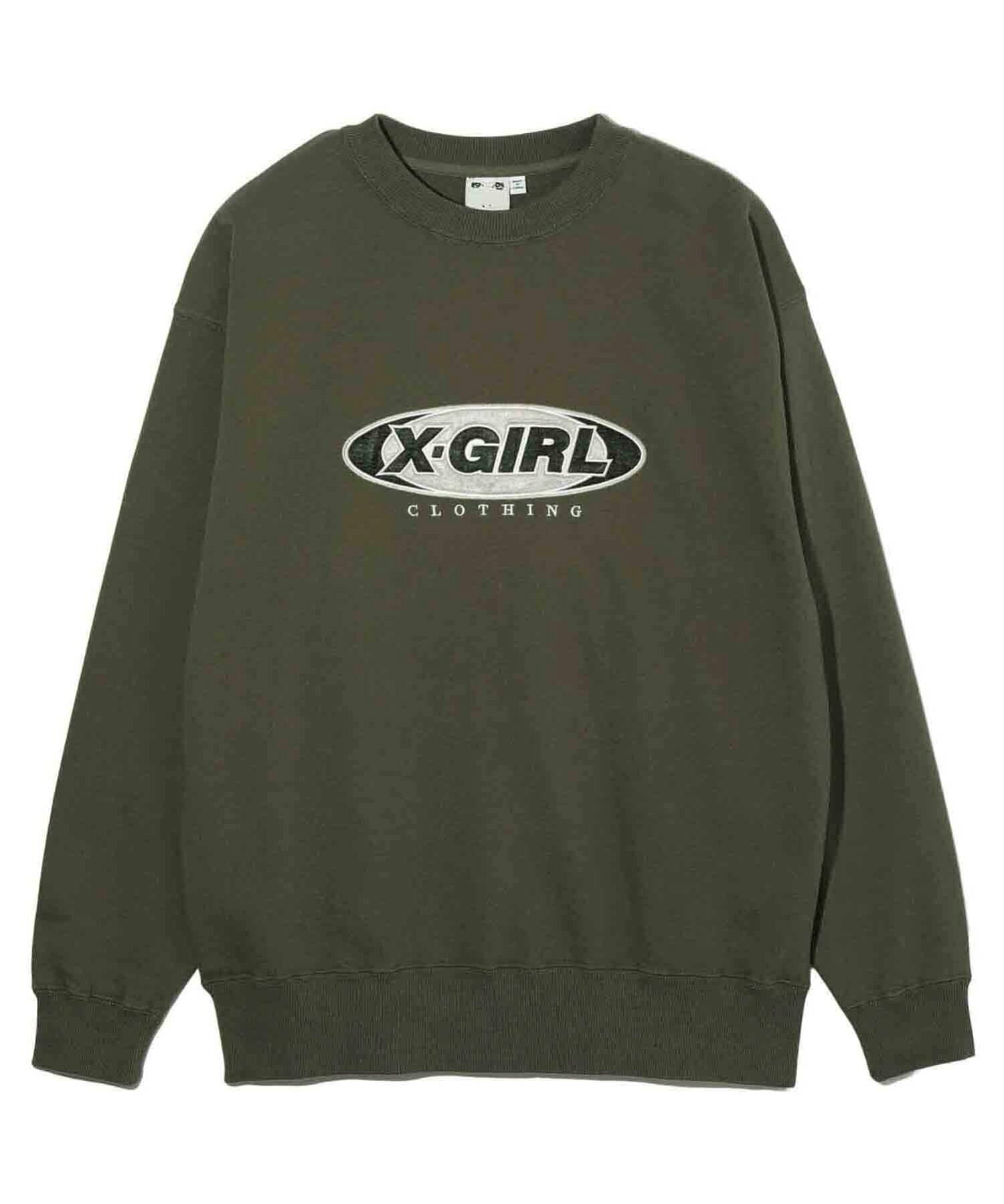 BICOLOR OVAL PATCH SWEAT TOP スウェット X-girl